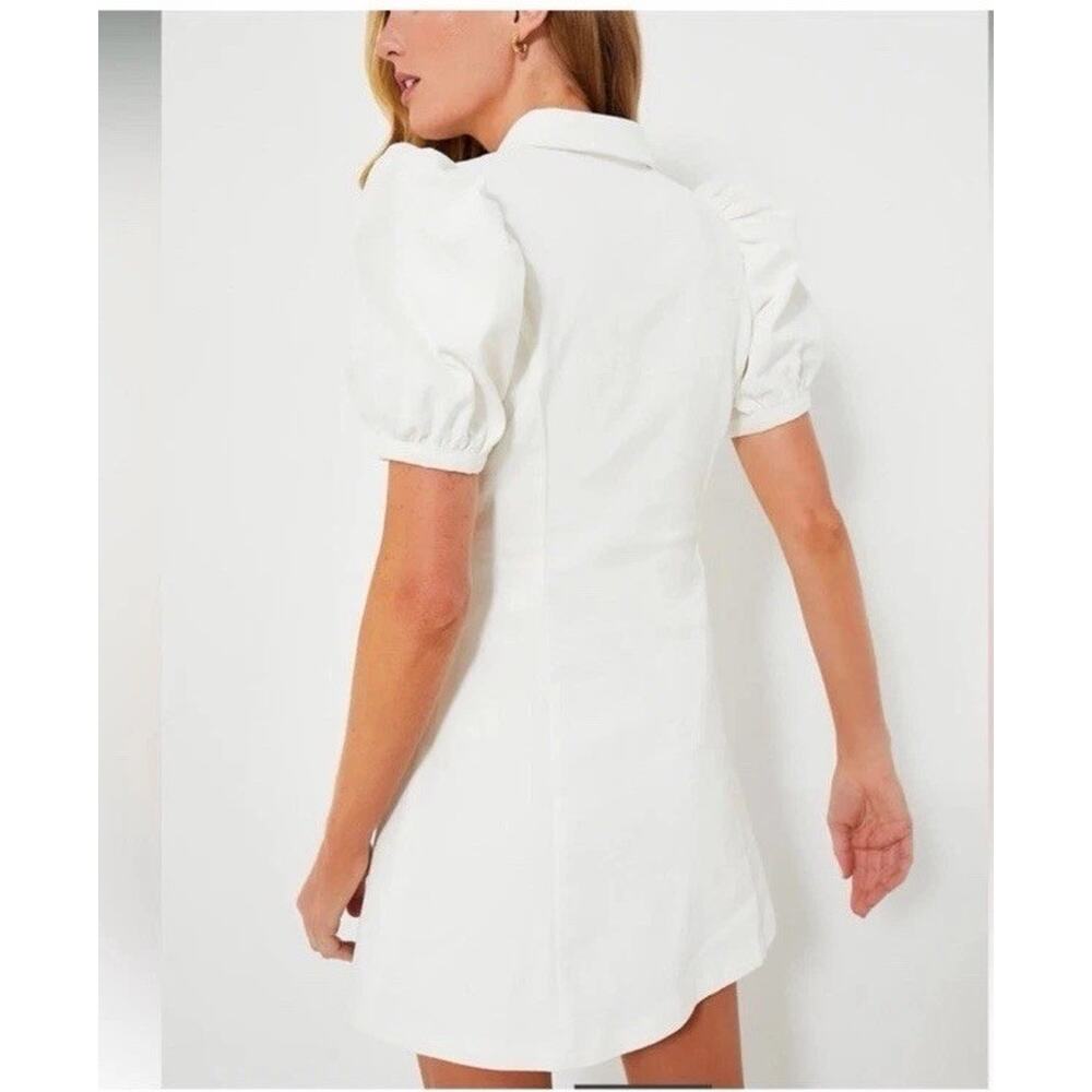 Hyacinth House White Front Zip Denim Mini Dress Size XS Stretch NEW $225 - Picture 2 of 12
